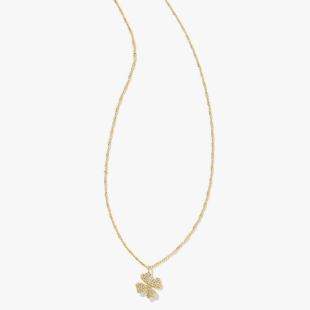 Kendra Scott Gold Four-Leaf Clover Pendant Necklace - Picture 2 of 2